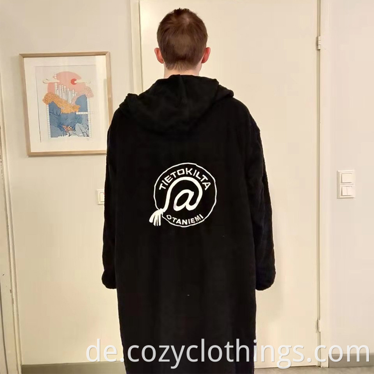 Black Cotton Bathrobe